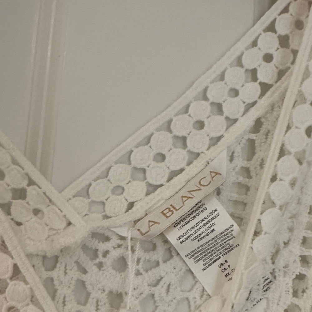 NWT La Blanca Waverly Crochet Swim Cover Up Tunic - Picture 7 of 15
